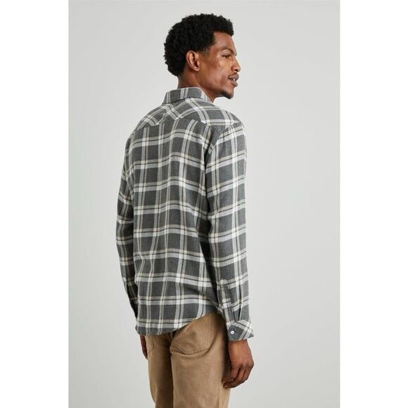 Rails Lennox Shirt in Charcoal Ghurka Melange Size Medium - Picture 4 of 9